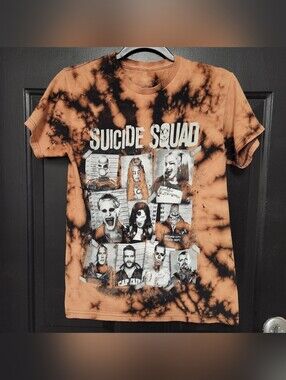 Suicide Squad Joker Harley Quinn Small Tee Shirt Bleach Tie Dye DC Comics